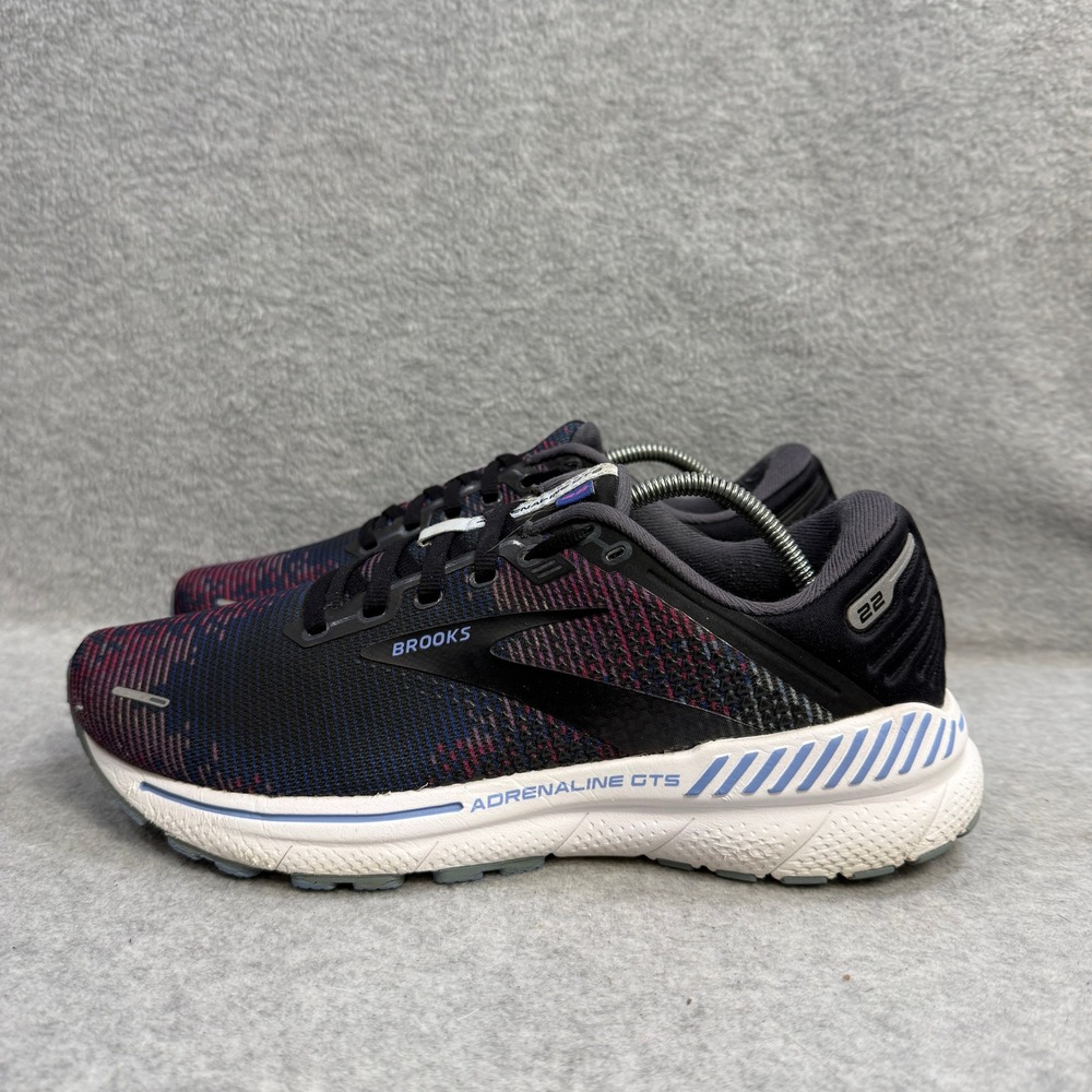 Brooks Adrenaline GTS 22 Womens Shoes Size 9.5 Black Running Sneaker 1203531B523